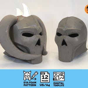 Skull-face helmet No.1 (expert level) -  DIY Printable EVA Foam Helmet Pattern for Cosplay, scalable PDF template