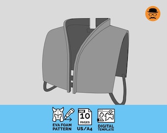 Upper Chest Armor No.1 - Printable DIY EVA foam cosplay pattern, scalable PDF template