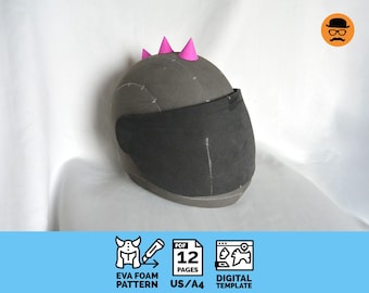 Biker helmet No.1 -  DIY Printable EVA Foam Helmet Pattern for Cosplay, scalable PDF template