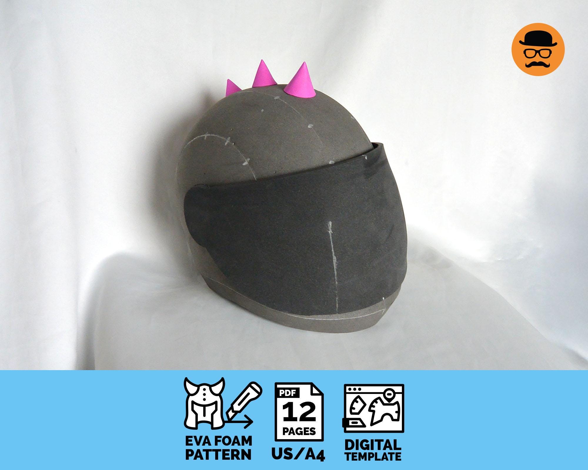 bike helmet foam Biker Helmet No.1 - DIY Printable EVA Foam Helmet Pattern for Cosplay,  Scalable PDF Template