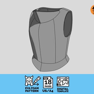 Basic Armor - Printable DIY EVA foam cosplay pattern, scalable PDF template