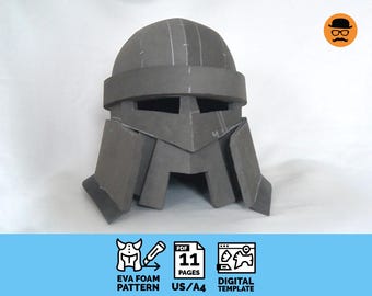 Dwarf helmet No.1:  DIY Printable EVA Foam Helmet Pattern for Cosplay, scalable PDF template