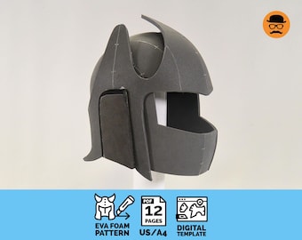 Battle helmet No.2 - DIY Printable EVA Foam Helmet Pattern for Cosplay, scalable PDF template