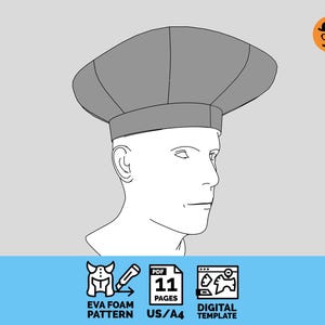 Lord Hat – Patrón imprimible para cosplay en goma EVA, plantilla PDF escalable