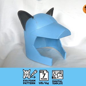 Wolf Warrior - DIY Printable EVA Foam Helmet Pattern for Cosplay, scalable PDF template
