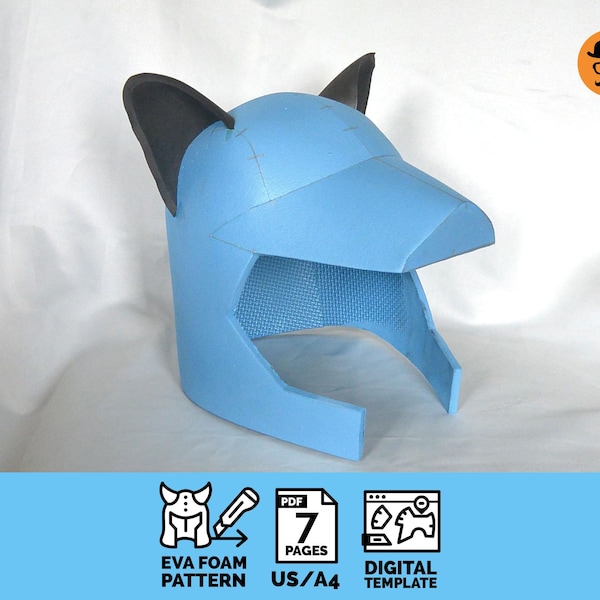 Wolf Warrior - DIY Printable EVA Foam Helmet Pattern for Cosplay, scalable PDF template