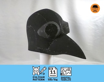 Plague Doctor - DIY Printable EVA Foam Helmet Pattern for Cosplay, scalable PDF template