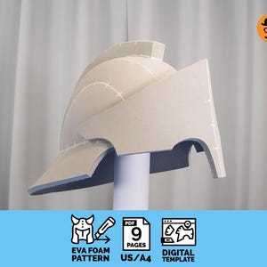 Casco de caballero n.° 7: Patrón imprimible para casco de goma EVA para cosplay, plantilla PDF escalable