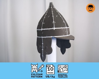 Modello stampabile in PDF per casco ottomano in schiuma EVA, ideale per cosplay e cosplay.