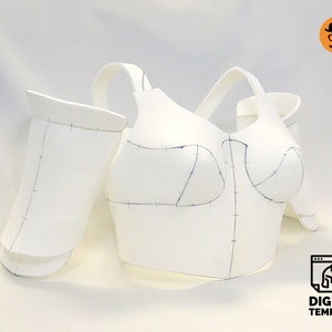 Female chest armor No.1 - DIY Printable EVA Foam Armor Pattern for Cosplay, scalable PDF template
