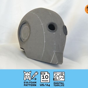 Robot helmet No.2:  DIY Printable EVA Foam Helmet Pattern for Cosplay, scalable PDF template