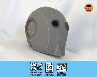 Casco de robot n.° 2: Patrón de casco de espuma EVA imprimible para cosplay (plantilla PDF escalable)