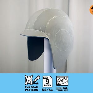 Classic Baseball Helmet DIY Printable EVA Foam Pattern for Cosplay, scalable PDF template