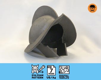 Conquistador helmet - DIY Printable EVA Foam Helmet Pattern for Cosplay, Scalable PDF Template
