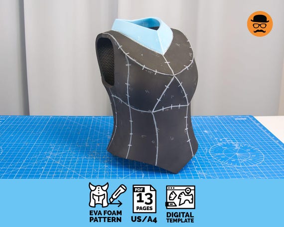 Female Armor No.2 - DIY Printable EVA Helmet Pattern for Cosplay, scalable PDF template