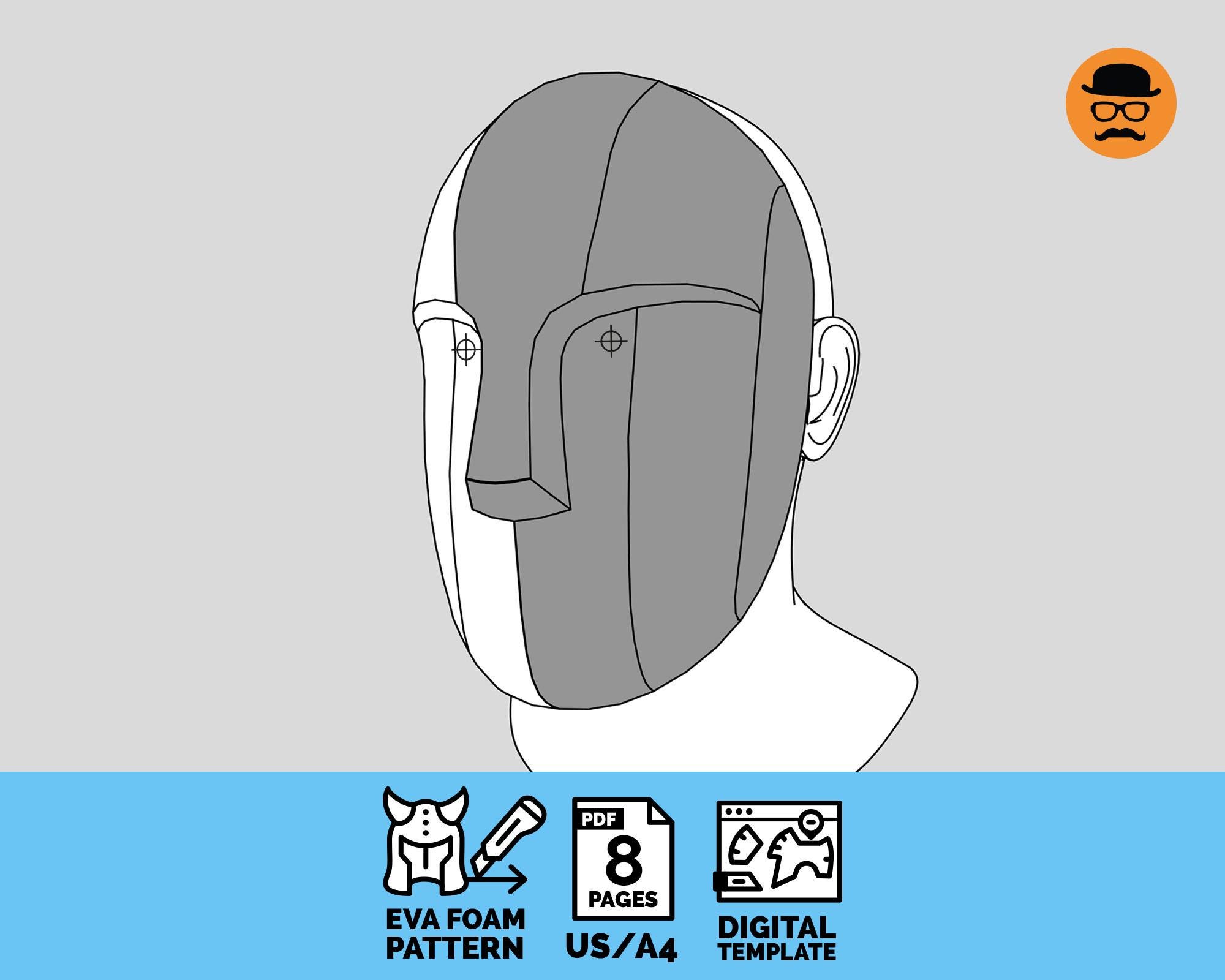 Basic Face Mask - DIY Printable EVA Foam Cosplay Pattern (PDF Template ...