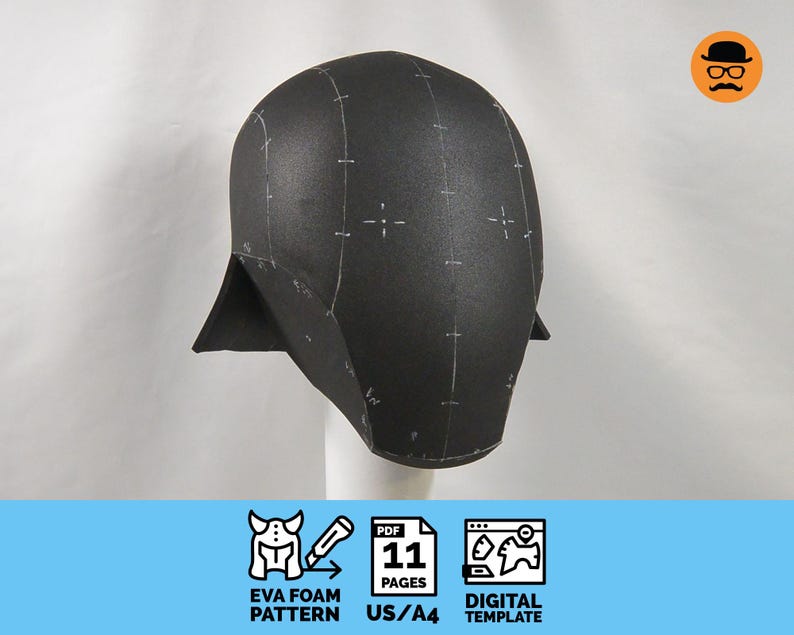 Space Guy No.3 - DIY Printable EVA Foam Helmet Pattern for Cosplay, scalable PDF template image 1