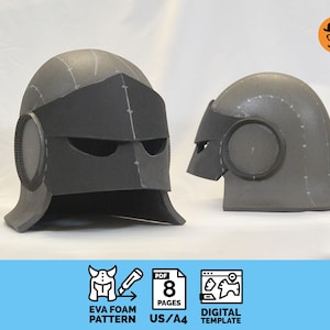 Battle helmet No.1 - DIY Printable EVA Foam Helmet Pattern for Cosplay, scalable PDF template