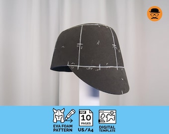 Officer Hat No2 - DIY Printable EVA Foam Pattern for Cosplay, scalable PDF template