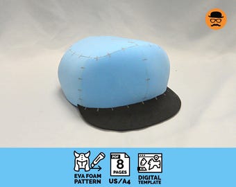 Simple Cap Hat - DIY Printable EVA Foam Hat Pattern for Cosplay, scalable PDF template