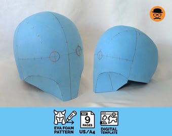 Space helmet - DIY Printable EVA Foam Helmet Pattern for Cosplay, scalable PDF template