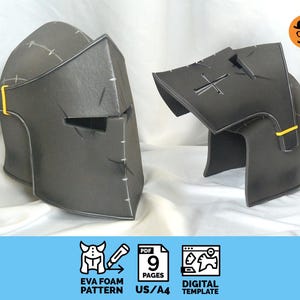 Knight helmet No.3 - DIY Printable EVA Foam Helmet Pattern for Cosplay, scalable PDF template