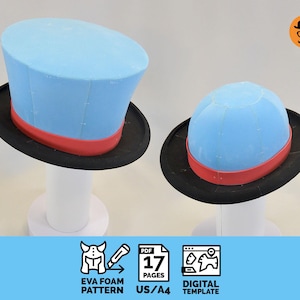 Hat No.2 2in1 - DIY Printable EVA Foam Hats Pattern for Cosplay, scalable PDF template