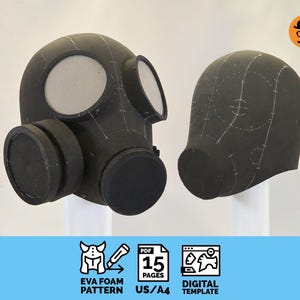 Pyro helmet 2in1:  DIY Printable EVA Foam Helmet Pattern for Cosplay, scalable PDF template