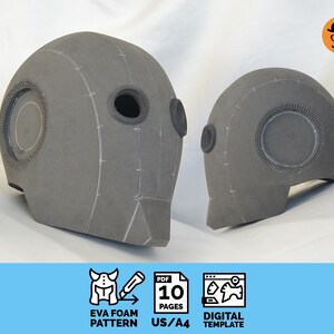 Casco de robot n.° 2: Patrón de casco de espuma EVA imprimible para cosplay (plantilla PDF escalable)