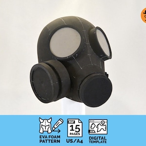 Pyro helmet 2in1:  DIY Printable EVA Foam Helmet Pattern for Cosplay, scalable PDF template