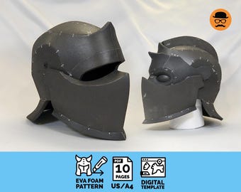 Knight No.5 - DIY Printable EVA Foam Helmet Pattern for Cosplay, scalable PDF template