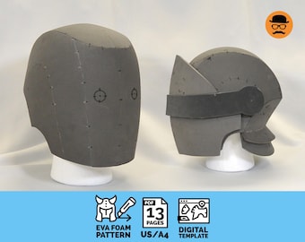 Basic helmet No.2 -DIY Printable EVA Foam Helmet Pattern for Cosplay, scalable PDF template