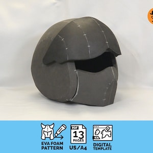 DIY Fighter Pilot Helmet – Printable EVA foam cosplay pattern, scalable PDF template