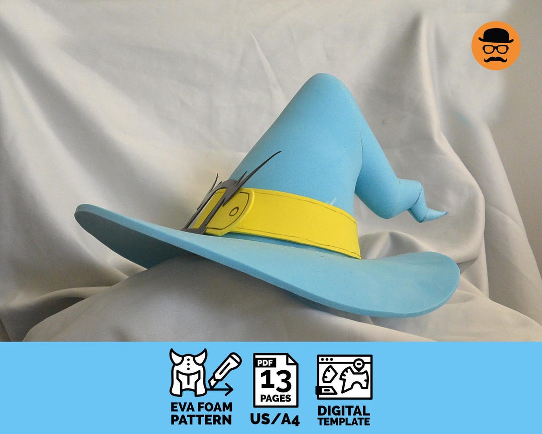 魔女の魔法の帽子：コスプレ用の印刷可能なEVAフォーム帽子のDIYパターン、スケーラブルなPDFテンプレート - Etsy 日本, image size:1080x864