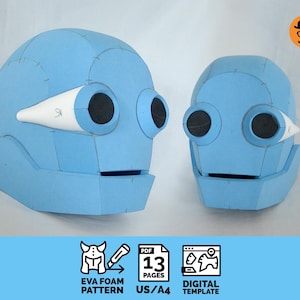 Robot No.1 - DIY Printable EVA Foam Helmet Pattern for Cosplay, scalable PDF template