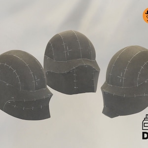 Stealth helmet No2 (3in1) - DIY Printable EVA Foam Pattern for Cosplay, scalable PDF template & Free Help Book