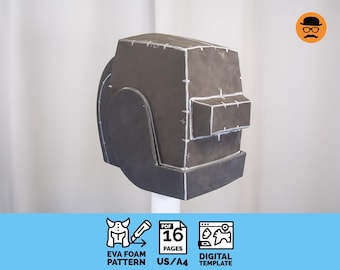 Welding Helmet - Printable DIY EVA foam cosplay pattern, scalable PDF template