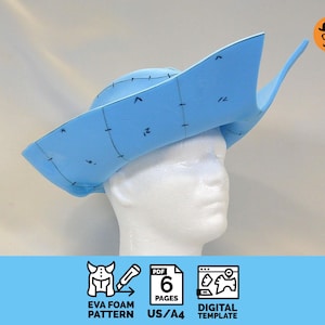 Pirate hat - DIY Printable EVA Foam Hat Pattern for Cosplay, scalable PDF template