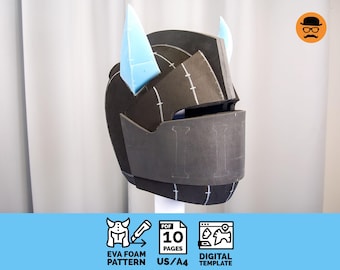 Knight No.6 - DIY Printable EVA Foam Helmet Pattern for Cosplay, scalable PDF template