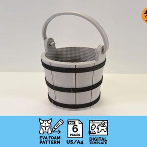 Bucket: DIY Printable EVA Foam Prop Pattern for Cosplay, scalable PDF template