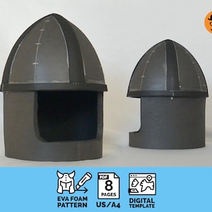 Basic knight helmet -  DIY Printable EVA Foam Helmet Pattern for Cosplay, scalable PDF template