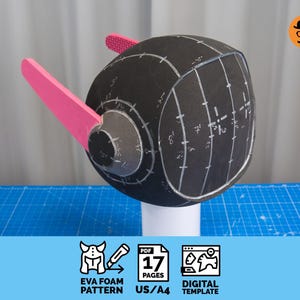 Televisor retro: Patrón imprimible para casco de goma EVA para cosplay, plantilla PDF escalable