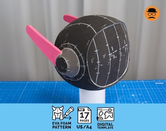 Retro tv: DIY Printable EVA Foam Helmet Pattern for Cosplay, scalable PDF template