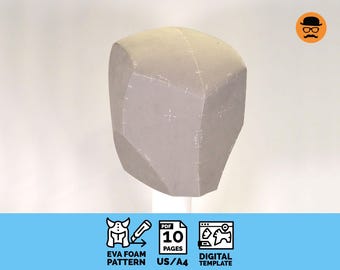 Faceless helmet No.1:  DIY Printable EVA Foam Helmet Pattern for Cosplay, scalable PDF template