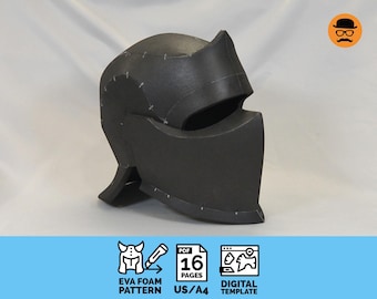 Knight No.5 - DIY-afdrukbaar EVA-schuimhelmpatroon voor cosplay, schaalbare pdf-sjabloon