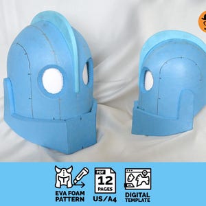Eisen Roboter Helm - DIY druckbares EVA Foam Helmmuster für Cosplay, skalierbare PDF-Vorlage