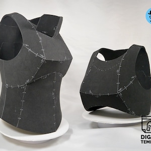Female chest armor No.3 - DIY Printable EVA Foam Armor Pattern for Cosplay, scalable PDF template