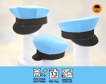 Hat No1 3in1: DIY Printable EVA Foam Hat Patterns for Cosplay, scalable PDF template