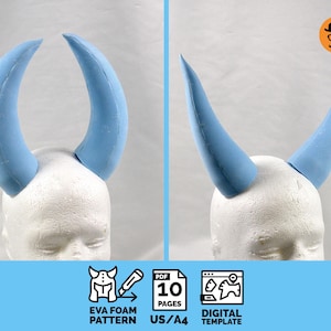Easy-to-craft Horns Pack No.1 - DIY Printable EVA Foam Pattern for Cosplay, scalable PDF template