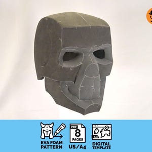Skull Helmet - Printable DIY EVA foam cosplay pattern, scalable PDF template (expert level)